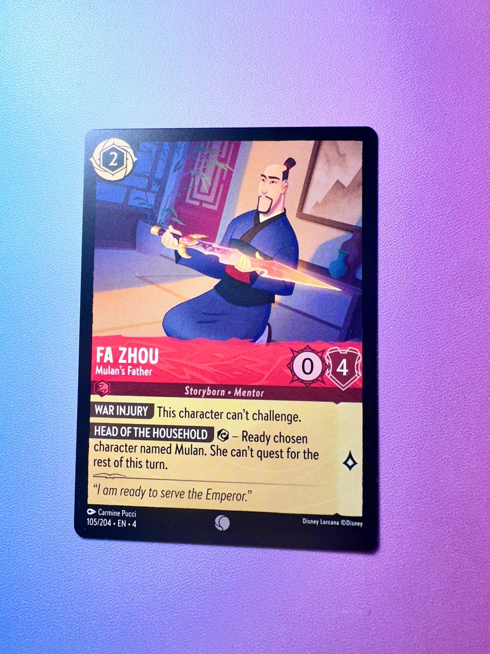 fa zhou [mulan] - 105/204 (common) — lorcana: ursula’s return